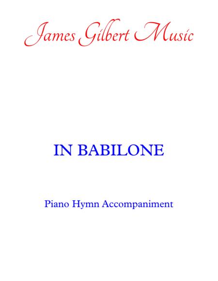 Free Sheet Music In Babilone Hail Thou Once Despised Jesus