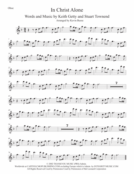 Free Sheet Music In Christ Alone Oboe