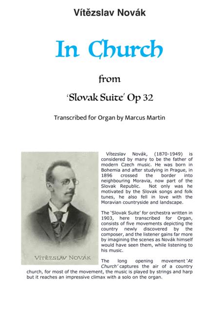 Free Sheet Music In Church Vt Zslav Novk Transcribed For Organ