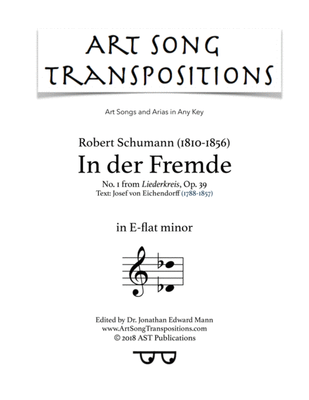 Free Sheet Music In Der Fremde Op 39 No 1 E Flat Minor