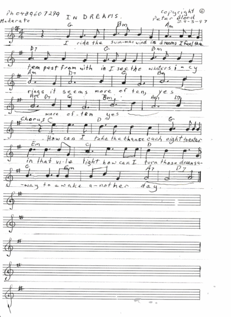 In Dreams Music Sheet Music