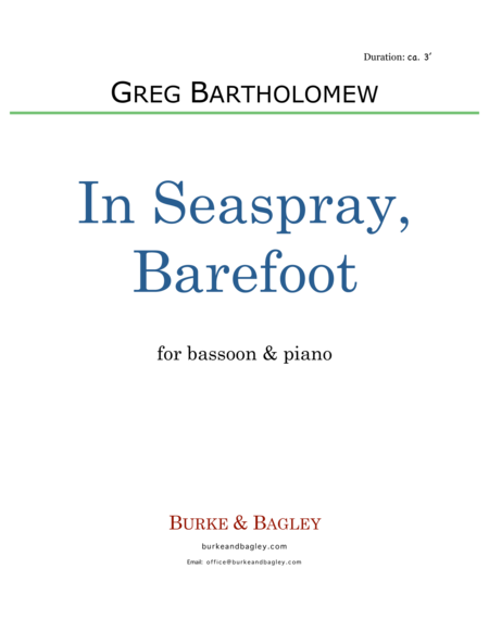 In Seaspray Barefoot Bassoon Piano Sheet Music