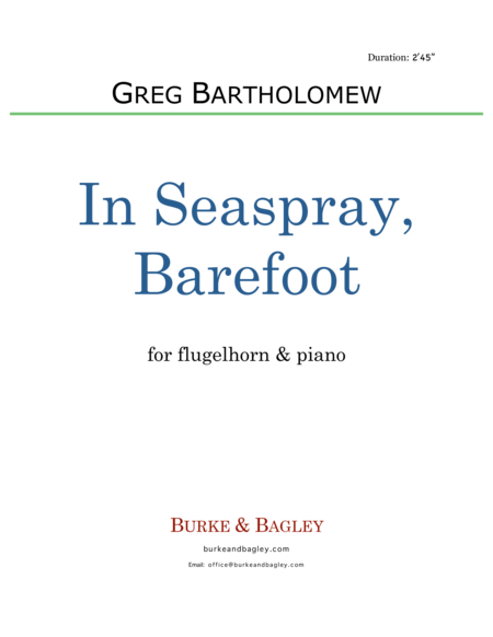 Free Sheet Music In Seaspray Barefoot Flugelhorn Piano