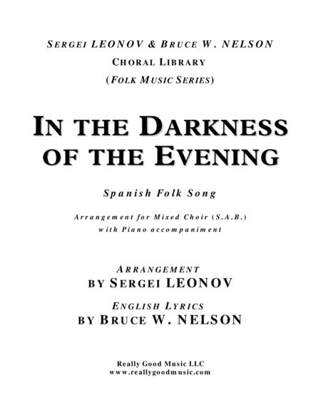 Free Sheet Music In The Darkness Of The Evening Spanish Folk Song Sab Choir Piano Accompaniment