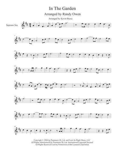 Free Sheet Music In The Garden Soprano Sax