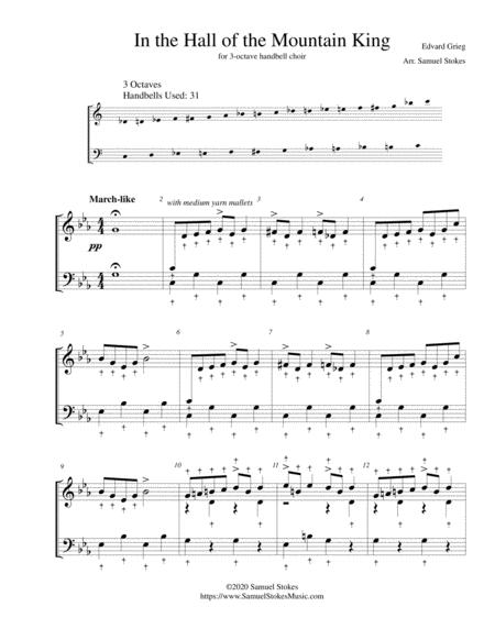 Free Sheet Music In The Hall Of The Mountain King For 3 Octave Handbell Choir