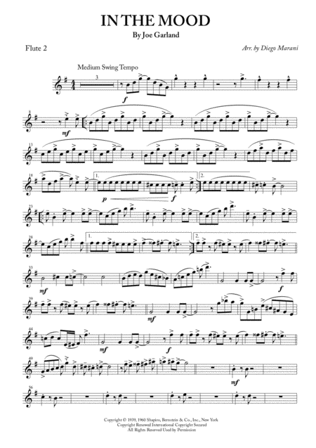 In The Mood For Flute Quartet Sheet Music