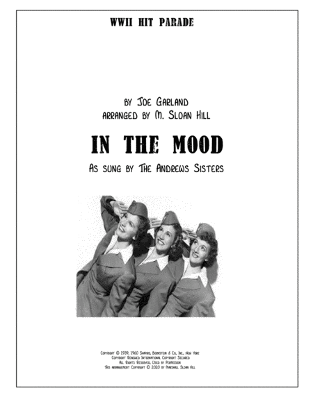 In The Mood The Andrews Sisters Sheet Music