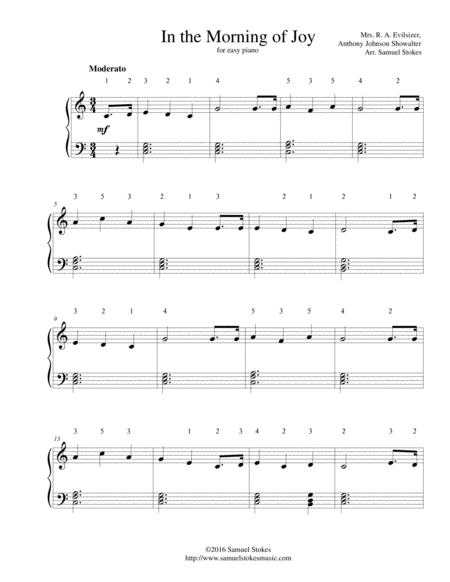 Free Sheet Music In The Morning Of Joy For Easy Piano