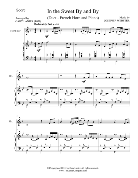 In The Sweet By And By Duet French Horn And Piano Score And Parts Sheet Music