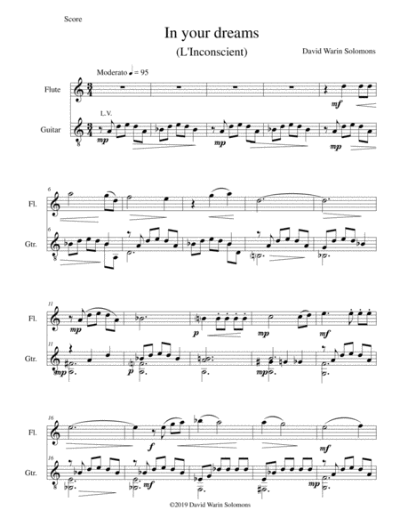 In Your Dreams L Inconscient For Flute And Guitar Sheet Music