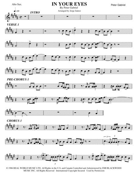 Free Sheet Music In Your Eyes Alto Sax