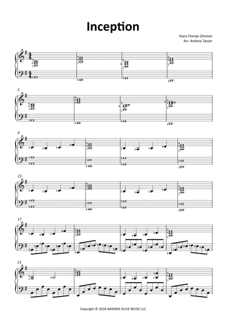 Inception Sheet Music