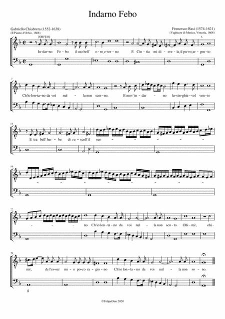 Free Sheet Music Indarno Febo Il Suo Bell Oro Eterno