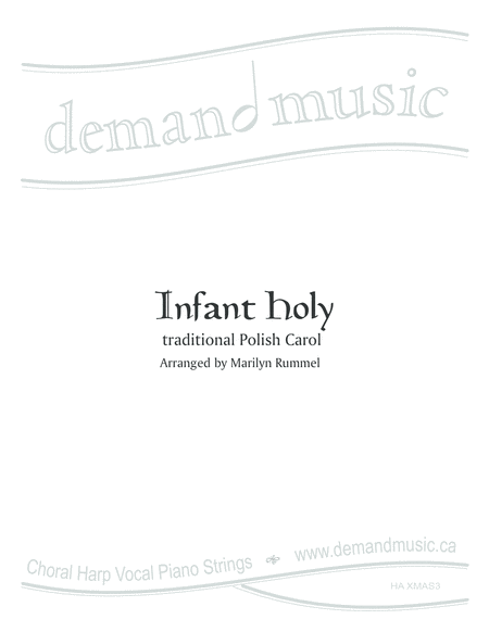 Infant Holy Trad Polish Carol For Ensemble And Solo Sheet Music