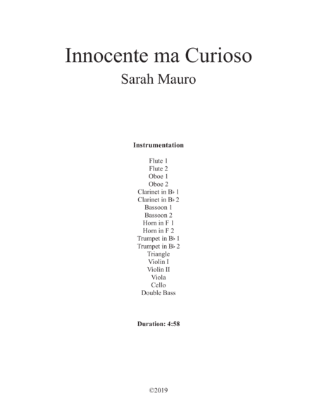 Innocente Ma Curioso Sheet Music