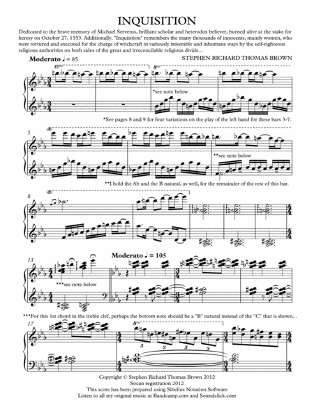 Inquisition Sheet Music