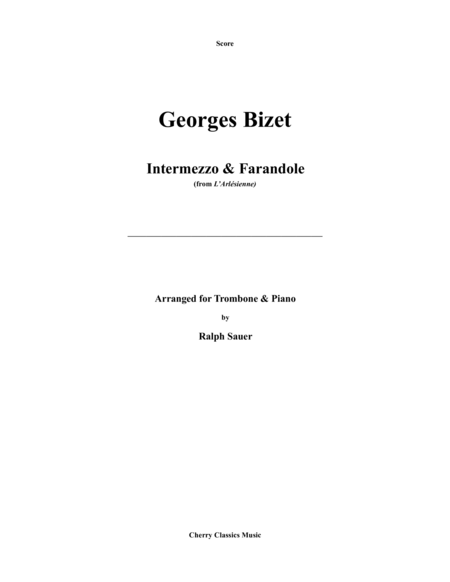 Intermezzo And Farandole For Trombone And Piano Sheet Music