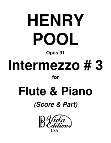 Intermezzo For Flute Piano 3 Score Part Sheet Music