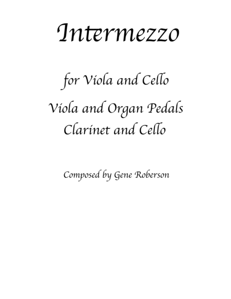 Intermezzo For Viola And Cello Clarinet And Cello Sheet Music