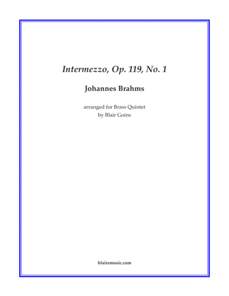 Free Sheet Music Intermezzo Op 119 No 1