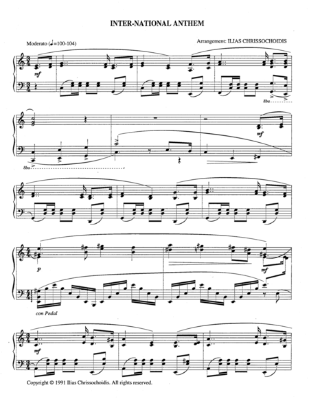 Free Sheet Music International Anthem