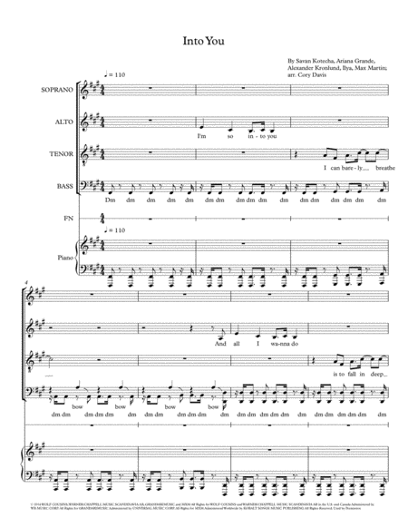 Into You Satb Sheet Music