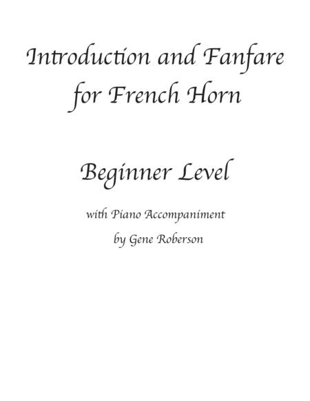Free Sheet Music Introduction And Fanfare For French Horn Beginner