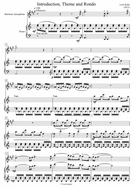 Free Sheet Music Introduction Theme And Rondo