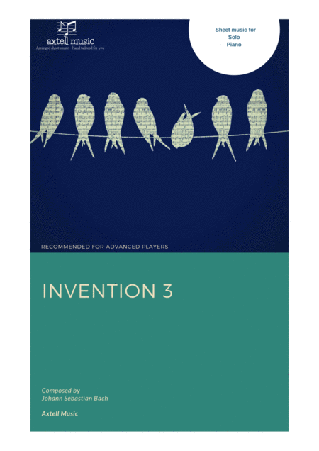 Invention 3 For Piano By Johann Sebastian Bach Sheet Music