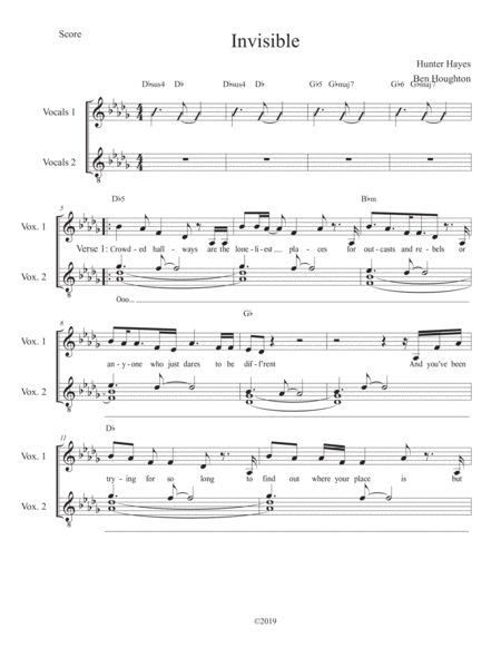 Free Sheet Music Invisible