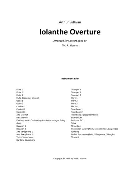 Iolanthe Overture Sheet Music