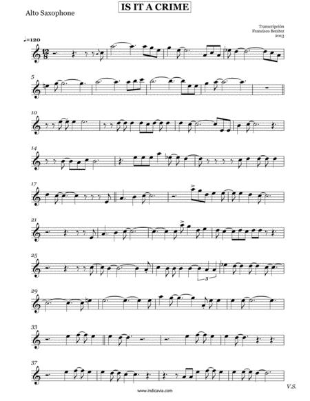 Is It A Crime Arranged For Alto Sax Melody And Solo Sheet Music