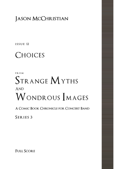 Issue 12 Series 3 Choices From Strange Myths And Wondrous Images A Comic Book Chronicle For Concert Band Sheet Music