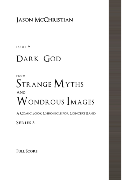 Issue 9 Series 3 Dark God From Strange Myths And Wondrous Images A Comic Book Chronicle For Concert Band Sheet Music