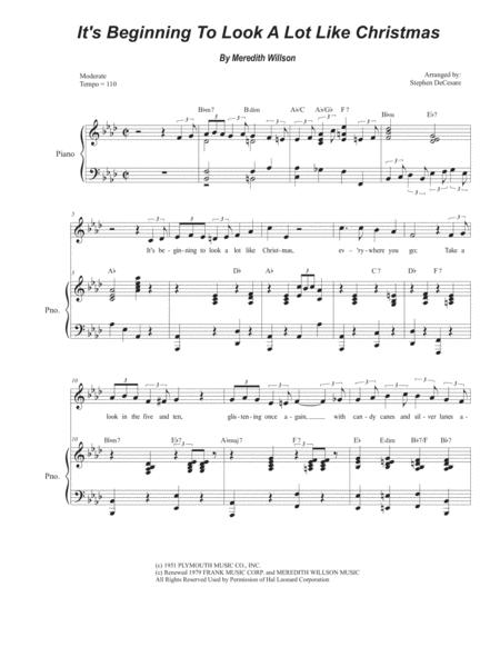 Free Sheet Music It Beginning To Look Like Christmas Vocal Solo