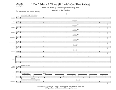 Free Sheet Music It Dont Mean A Thing Jazz Band