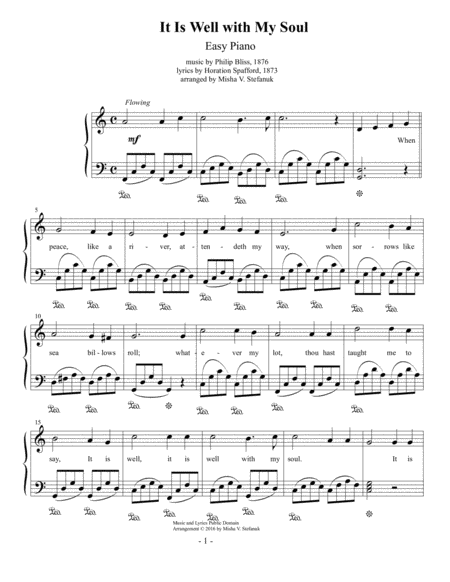 It Is Well With My Soul Easy Piano Sheet Music