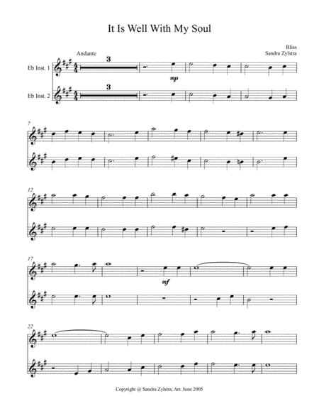 It Is Well With My Soul Eb Instrument Duet Parts Only Sheet Music