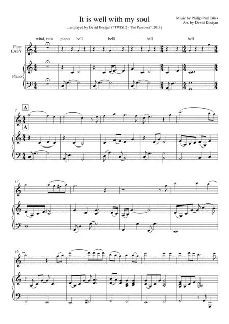 Free Sheet Music It Is Well With My Soul Piano Flute Easy