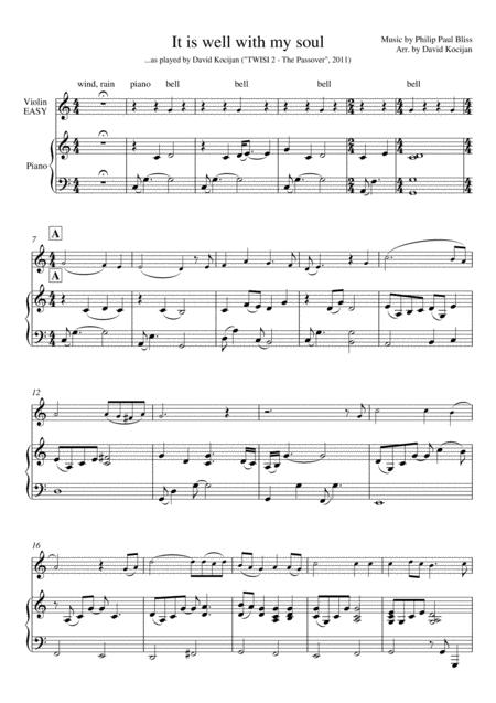 Free Sheet Music It Is Well With My Soul Piano Violin Easy
