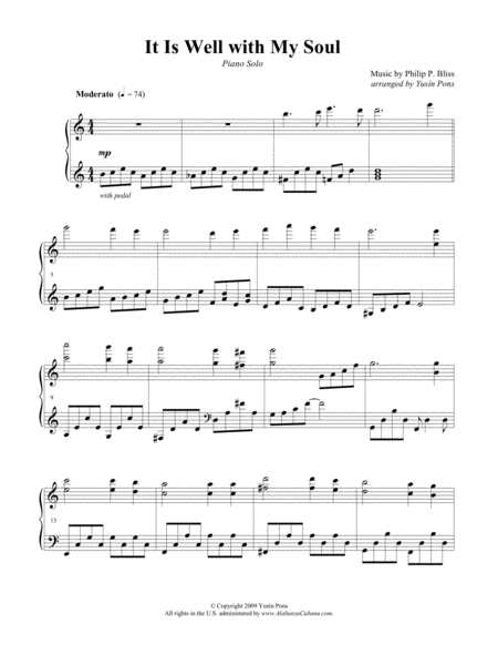 Free Sheet Music It Is Well With My Soul Piano