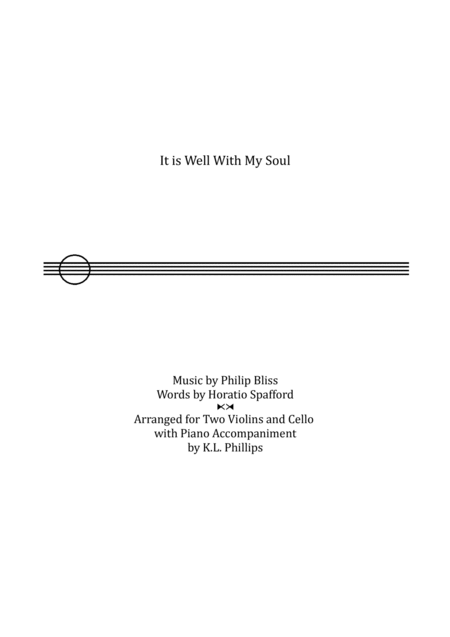Free Sheet Music It Is Well With My Soul Two Violins And Cello With Piano Accompaniment