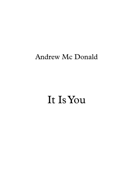 It Is You Sheet Music