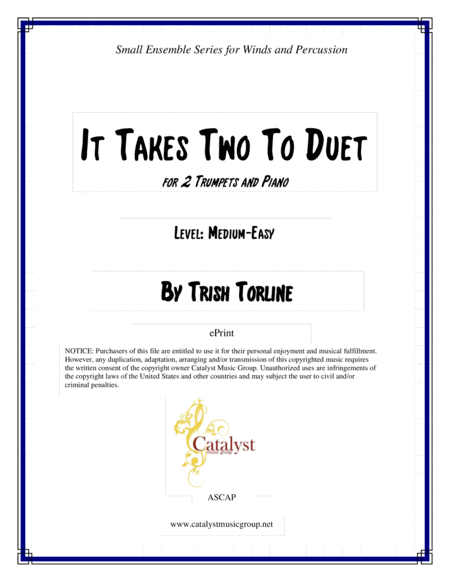 Free Sheet Music It Takes Two To Duet