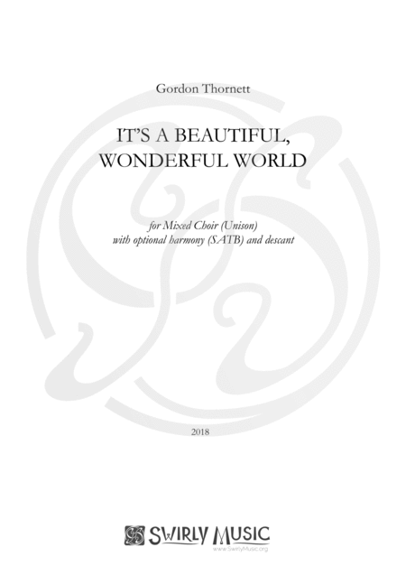 Free Sheet Music Its A Beautiful Wonderful World