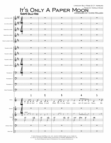 Its Only A Paper Moon With Verse Latin Swing Sheet Music