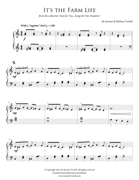 Its The Farm Life Sheet Music