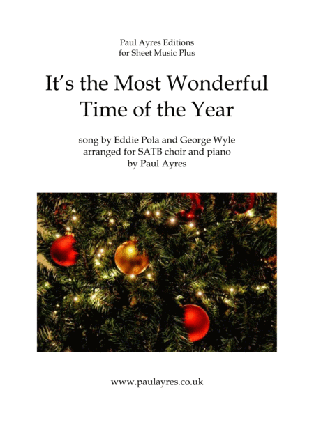 Free Sheet Music Its The Most Wonderful Time Of The Year Arranged For Satb Choir And Piano