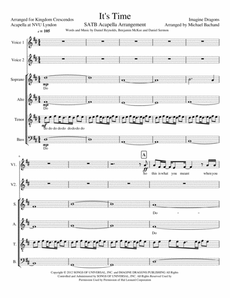 Free Sheet Music Its Time Satb Acapella Arrangement